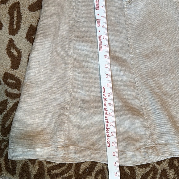 The Territory Ahead 100% linen Skirt womens 8 A Line knee length 90’s Y2K beige - Picture 8 of 10